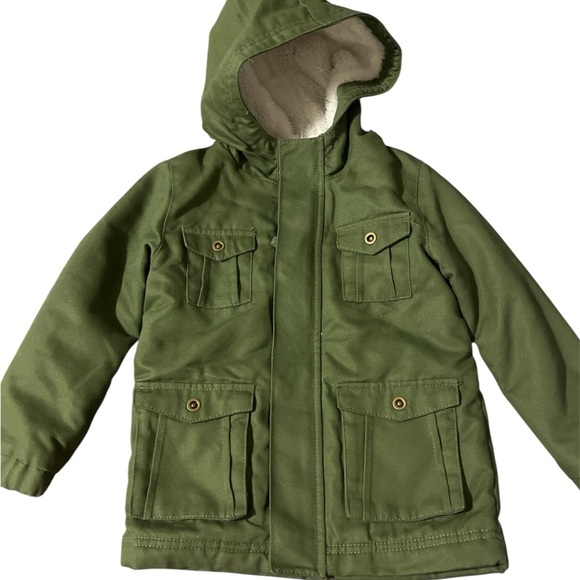 Cat & Jack Olive Hooded Raincoat - Picture 1 of 5